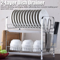 2 Tiers Dish Drying Rack - Cali Genre