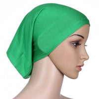 Women Head Scarf Cotton Stretch Headwrap.  Inner Headband Bonnet. Wear alone or under hats and scarves.