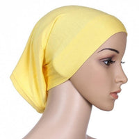 Women Head Scarf Cotton Stretch Headwrap.  Inner Headband Bonnet. Wear alone or under hats and scarves.