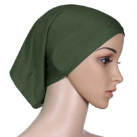 Women Head Scarf Cotton Stretch Headwrap.  Inner Headband Bonnet. Wear alone or under hats and scarves.