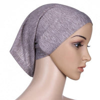 Women Head Scarf Cotton Stretch Headwrap.  Inner Headband Bonnet. Wear alone or under hats and scarves.