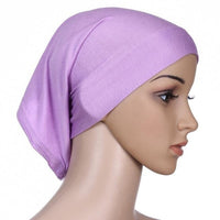 Women Head Scarf Cotton Stretch Headwrap.  Inner Headband Bonnet. Wear alone or under hats and scarves.