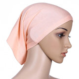 Women Head Scarf Cotton Stretch Headwrap.  Inner Headband Bonnet. Wear alone or under hats and scarves.