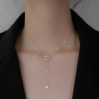 925 Sterling Silver Zircon Stars Necklace