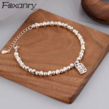 925 Sterling Silver Bracelets for Women. Trendy Elegant Simple String of Beads.