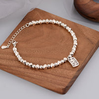 925 Sterling Silver Bracelets for Women. Trendy Elegant Simple String of Beads.