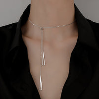 925 Sterling Silver Adjustable Water Drop Necklace