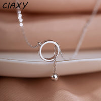 925 Sterling Silver Geometric Beads Circle Necklaces