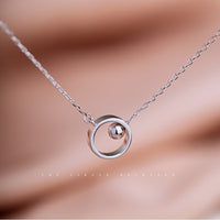 925 Sterling Silver Geometric Beads Circle Necklaces